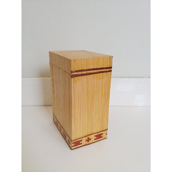Chinese Shantou reed straw overlay tea caddy with goldfish motif from carved - Picture 6 of 10